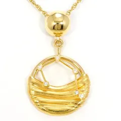 K18YG　ネックレス　necklace　ダイヤ　0.08　カード鑑別書　総重量約12.1g　約50cm