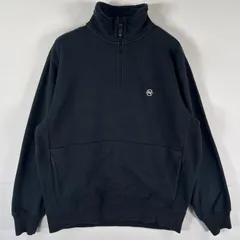 古着 ノーティカ NAUTICA スウェット ハーフジップ トレーナー コンペティション ワンポイントロゴ刺繍 M  ブラック メンズ