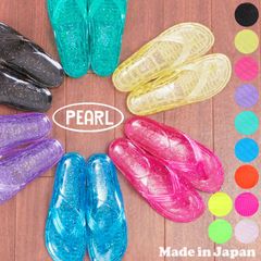 ギョサン メンズ・レディース　ラメレッド　Lサイズ　／サンダル ぺたんこ 歩きやすい 【 パール PEARL】 ぎょさん 漁サン ビーチサンダル ビーサン シャワーサンダル ダイバーズサンダル つっかけ 三本鼻緒型 Lサイズ