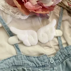 肩紐ずれ防止クリップ 天使の羽 肩紐クリップ ずれ防止 サロペット ロンパース　マルチクリップ