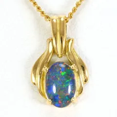 18K　YG　ネックレス　necklace　人工石　総重量約2.3g　約40cm