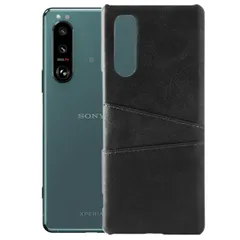 Xperia 5 III ケース SO-53B SOG05 XQ-BQ52 エクスペリア5 マーク3  カード収納 レザー スマート ケース 【Color】 ブラックのサムネイル
