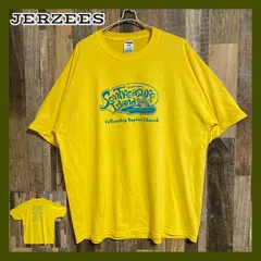 ジャージーズ 両面プリント イエロー 教会 XL メンズ 古着 半袖 Tシャツ