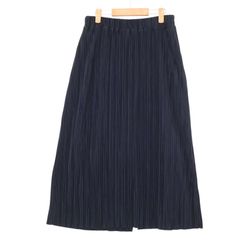 Elura エルーラ 通年★ プリーツ ロング マキシ イージー スカート Sz.M レディース 紺