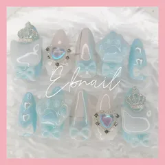 ネイルチップ　サブカル　天使界隈　量産型　地雷系　韓国　ねこ　肉球　ハート　リボン