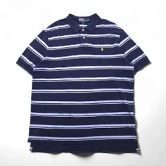 Polo by Ralph Lauren 90年代 ボーダー ポロシャツ 2XL ネイビー