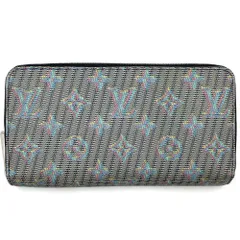 ルイヴィトン 長財布 メンズ モノグラム LVポップ ジッピーウォレット ZIPPY WALLET ラウンドファスナー LOUIS VUITTON M68662 ブルー系 シルバー金具 美品【中古品】