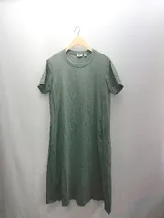 ◇ ⊂ UNIQLO ユニクロ エアリズム 半袖 ロング ワンピース サイズL カーキ系 レディース E  【1502200012115】