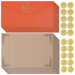 レターセット 大人 お洒落 封筒10枚 便箋20枚 シール 20枚 シンプル 便