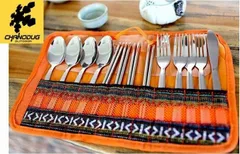 CHANODUG OUTDOOR ナバホ柄カトラリーセット 収納ケース付