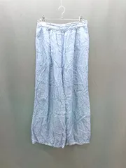 ◇ classical elf ウエストゴム イージー ワイド リラックス デニム風 パンツ サイズL ブルー レディース E  【1309040060173】