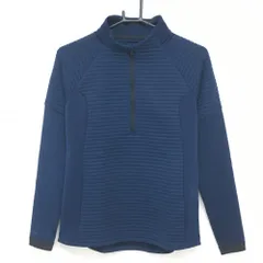 【超美品】アンダーアーマー 長袖ハイネックシャツ ネイビー 切替素材 コールドギア 裏微起毛 メンズ M ゴルフウェア UNDER ARMOUR