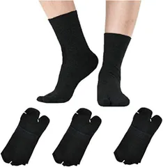 ブラック3足セット_25.0-28.0 cm ELINA SEA ソックス 靴下 メンズ 足袋 2本指ソックス 指ソックス 抗菌防臭 吸汗速乾 通気 性 2本指靴下 25-28cmスポーツソックス 綿 3足セット6足セット 四季適用 ブラック3足セット