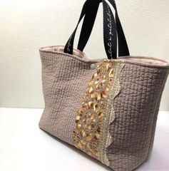 ヌビキルト×インド刺繍リボン トートバッグ ハンドメイド - メルカリ