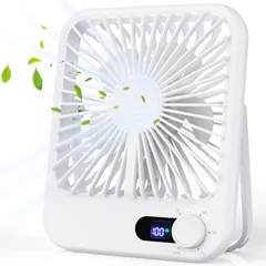 Ofashu 卓上扇風機 無段階風量調節 ミニ扇風機 USB充電扇風機 卓上ファン 手持ち 静音 充電式 超軽量 広角送風 180°角度調整( ホワイト)