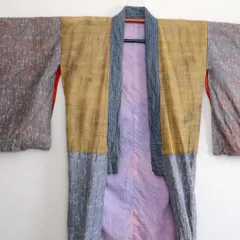 クレイジーパターン襦袢ローブ古着古布ハンドメイドリメイク素材ジャパンヴィンテージ | Crazy Pattern Juban Robe – Vintage Japanese Fabric, Old Cloth, Handmade & Remake