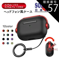 種類57：AirPods Pro (第2世代)/ブルーxブルー エアポッズ AirPods  ケース ヘッドフォン風 第3 2 1世代 PRO第1 2 世代 耐衝撃 薄型 プラスチック カバー エアーポッズ 2024 360°全面保護 保護ケース 人気 紛失防