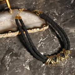 USA VINTAGE MESH CHAIN METAL DESIGN ETHNIC NECKLACE/アメリカ古着メッシュチェーンメタルデザインネックレス