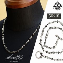 ネックレス メンズ シルバー925 2Wayで使える マンテルタイプ バロックスタイル 50cm シルバーチェーンネックレス メンズネックレス 誕生日 記念日 プレゼント