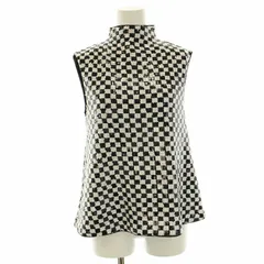 エンポリオアルマーニ EMPORIO ARMANI ベスト スパンコール チェック柄 プルオーバー 40 L 白 ホワイト 黒 ブラック /IR ■GY18のサムネイル