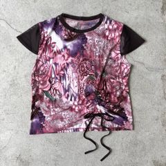 design tips / 柄 リボントップス ピンク ブラウン #a813