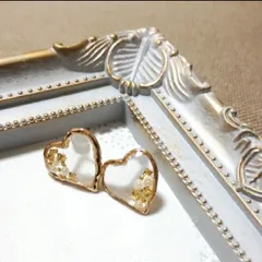 ♪ハート型　ピアス　レジンアクセサリー　ハンドメイド♪