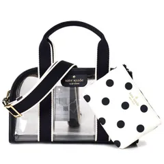 ケイトスペード バッグ katespade スケルトン シースルー ポーチ付き ドット PVC レザー キャンバス 2way クロスボディ 斜めがけ ショルダー ハンドバッグ ブラックマルチ KG081