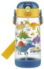 スケーター PDSH5 ディノサウルス ピクチャー 子供用 水筒 クリアボトル ストロー式 480ml かっこいい かわいい 入園 入学 ワンタッチ 簡単 プレゼント 子供 こども 誕生日 女の子 男の子 新学期 送料無料 飲みやすい シリコンストロー