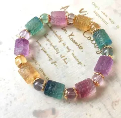 フローライト 天然石 パワーストーン ブレスレット マニ車 ビーズ ハンドメイド