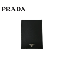 【中古美品】PRADA プラダ TESSUTO 2M0002 NERO レザー リサイクルポリアミド 二つ折り財布