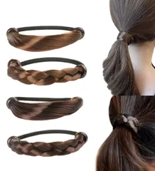 【特価セール】髪留めゴム くすみカラー エレガント ヘアアクセサリー ヘアリング おしゃれ大人 レディース 髪ゴム【ウィッグゴム２種類4点】3つ編みウィッグ ヘアアレンジ（ブラウン糸4点） [アオラー]Aollaaヘアゴム
