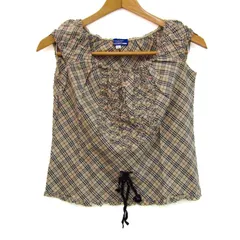 バーバリーロンドンブルーレーベル ブラウス シャツ トップス チェック レディース 36サイズ ベージュ BURBERRY LONDON BLUE LABEL 【中古】