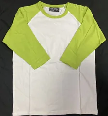 キッズ　ラグランスリーブTシャツ　七分袖　１５０　ライム