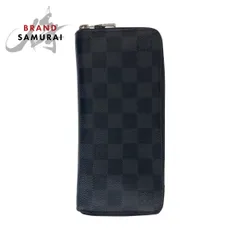 LOUIS VUITTON ルイヴィトン ダミエ グラフィット ジッピーウォレット ヴェルティカル ブラック 黒 シルバー金具 PVC N63095 長財布 500619【中古】