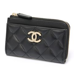 シャネル / CHANEL　マトラッセ L字ファスナー コイン カードケース　AP4344　ラムスキン　ブラック/ゴールド金具 【中古】 商品番号 S-158679