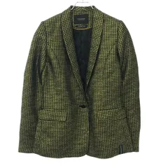 SCOTCH & SODA スコッチアンドソーダ センターギャザー千鳥格子テーラードジャケット  ブラック×ゴールドのサムネイル