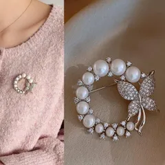 リング  蝶々 パールブローチ シルバー バタフライ 胸元ピン 留める 卒業式 おしゃれ 胸元留める アクセサリー 30代 40代 50代 成人式 入学式 卒業式 発表会 結婚式 フォーマル ビジネス 披露宴 春のファッション