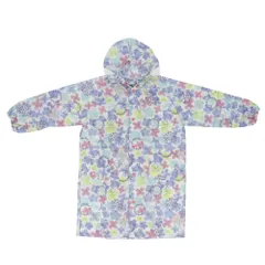 ☆ 水彩フラワーブルー ☆ 120cm ☆ キッズレインコート 女の子 レインコート 女の子 ランドセル対応 自転車 レイングッズ 雨具 キッズ 子供用 かわいい こども 子ども 子供 小学生 低学年 園児 女児 ガールズ 入学準備 通学 通園