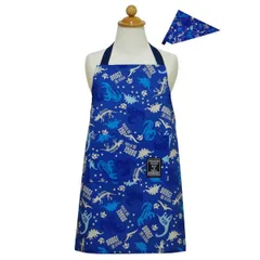 訳あり 【恐竜 ブルー B13806-B】 エプロン 三角巾 セット キッズ 子供用 男の子 KidsForet キッズフォーレ M(100〜120) マジックテープ 小学生 幼稚園 保育園 かわいい 可愛い おしゃれ