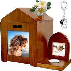 heizi ペット 仏壇 骨壷 メモリアルボックス 供養 遺骨 入れ 犬 猫 写真 ペンダント 付き( 幅15cm)