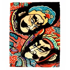 金太郎 凧絵 5枚 宇山博明先生肉筆画 青森県南部金太郎凧絵 宇山博明作 南部金太郎凧絵 5種