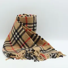 美品 バーバリー マフラー ブラウン チェック柄 カシミヤ100％ メンズ/レディース STU