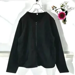 【MUJI】無印良品 フルジップニットカーディガン XL ブラック ポリエステル