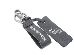 ■新品■未使用■ EMPORIO ARMANI エンポリオアルマーニ レザー キーホルダー キーリング バッグチャーム ブラック系 FD2862のサムネイル