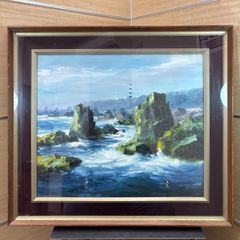 肉筆 真作 絵画 小川久雄 油彩画 風景画 雨晴海岸 美術品 立山連峰