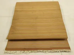 平和屋着物●爪&#25620;き本綴れ　八寸名古屋帯　縞　単衣帯　正絹　逸品　AAAN8110wj