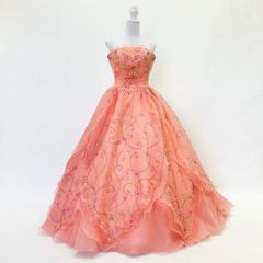 [321] カラードレス ９～１３号サイズ 中古 カラードレス レンタル 9号 プリンセスライン 黄緑 7331 FK133