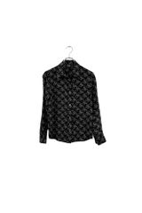 A.P.C. design silk blouse アーペーセー 長袖ブラウス 長袖シャツ シルク 総柄 ブラック サイズXS レディース ヴィンテージ ネ