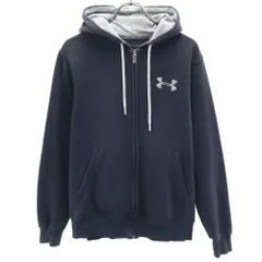 UNDER ARMOUR アンダーアーマー 長袖 ジップパーカー MD ブラック 裏起毛 メンズ 古着