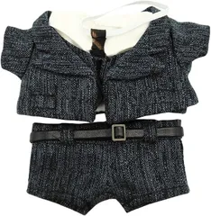 COZENTA 人形 ぬいぐるみ 服 ぬい服 シャツ ズボン ベルト スーツ ベスト ネクタイ セット かわいい(ネイビー,  15cm)